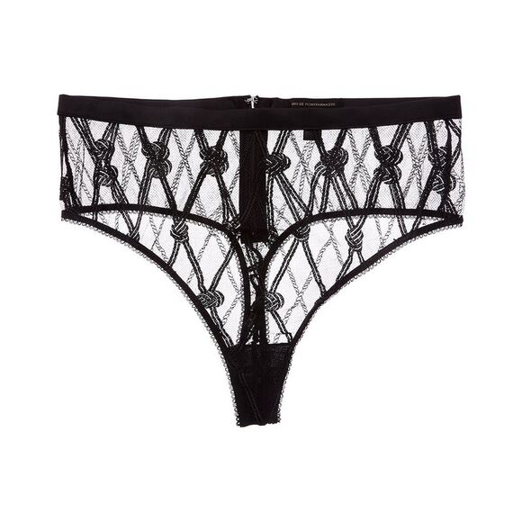 Kiki De Montparnasse Womens  Bondage High Waisted Thong, Black - Picture 1 of 3